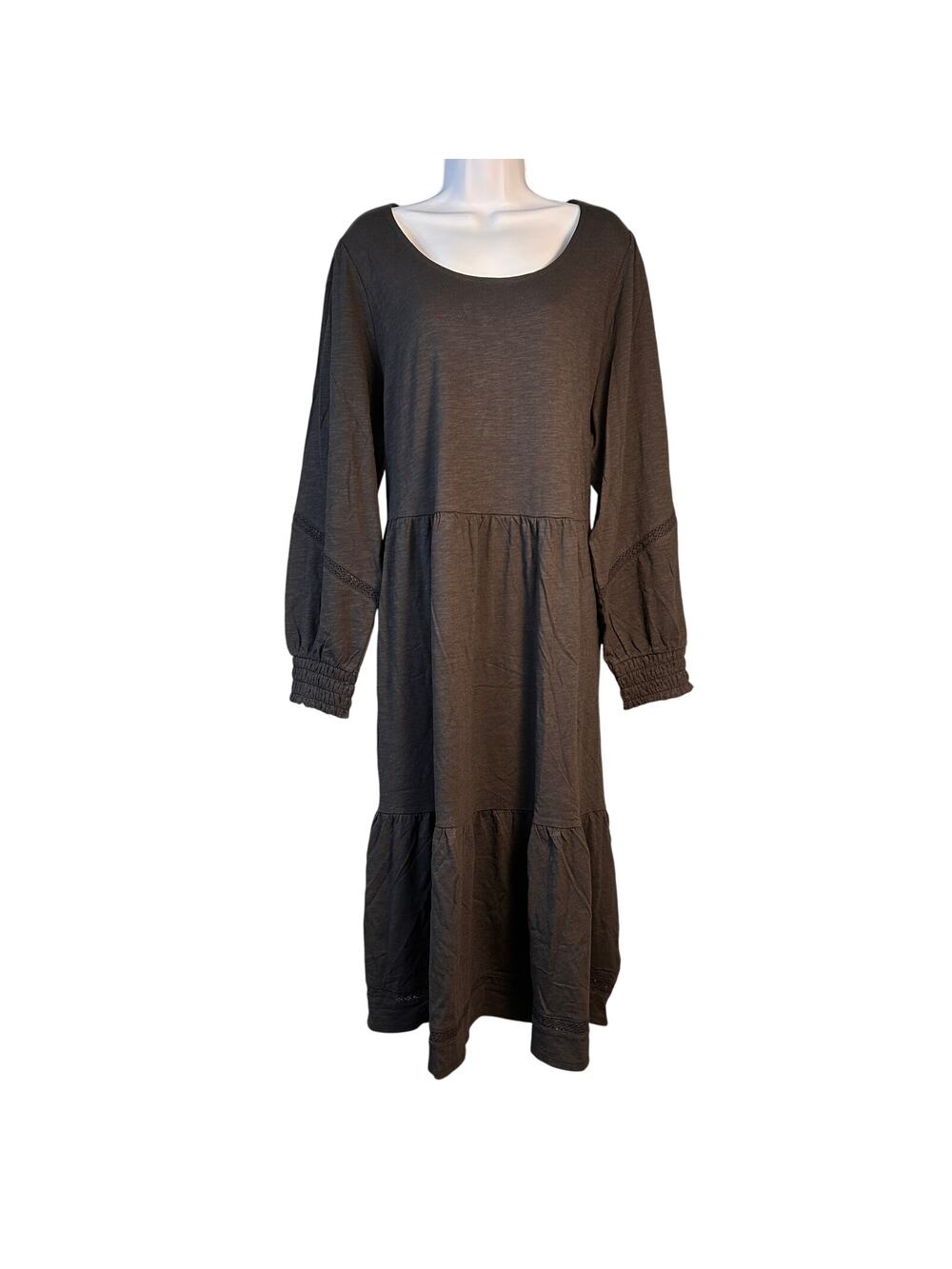 NWT Canyon Retreat Boot Dress Womens 1XL Washed Black Midi Boho Whimsigoth Witch